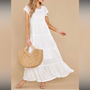 White Knit Maxi Dress